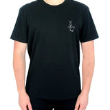 Mens Black Short Sleeve Cotton Jersey T-Shirt Young Spirit