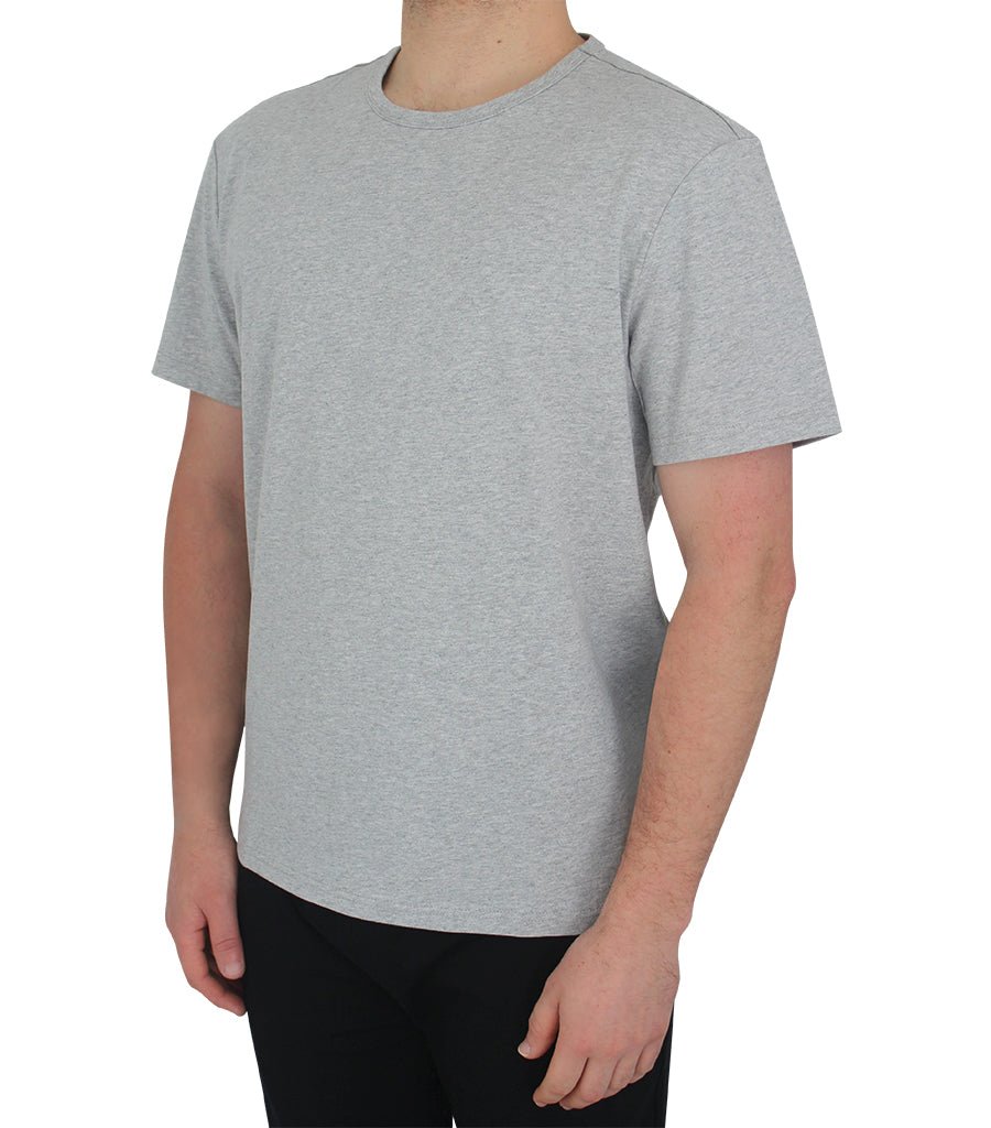 Mens Grey Short Sleeve Cotton Jersey T-Shirt Young Spirit