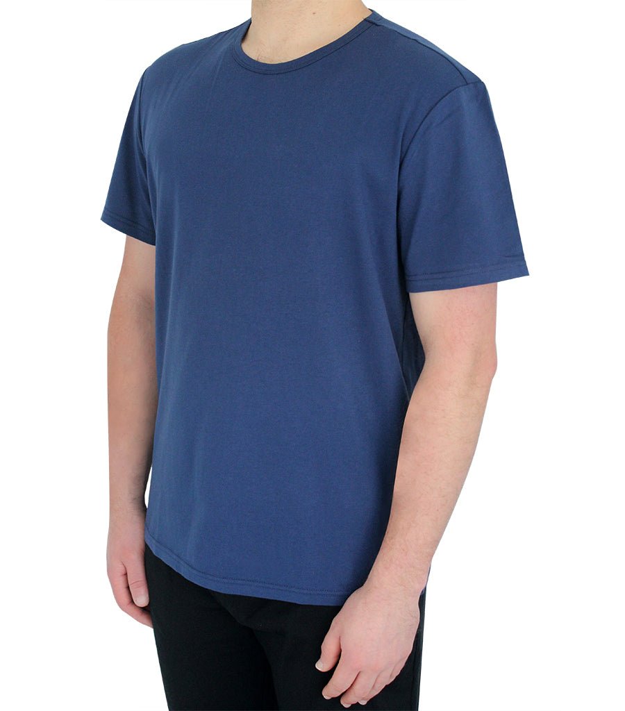 Mens Navy Short Sleeve Cotton Jersey T-Shirt Young Spirit