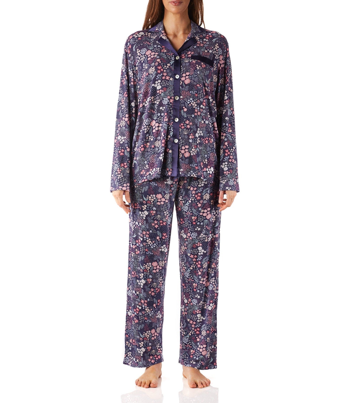 Women’s winter pyjama set | Mia Floral Viscose Elastane Pyjama Set | Magnolia Lounge Australia