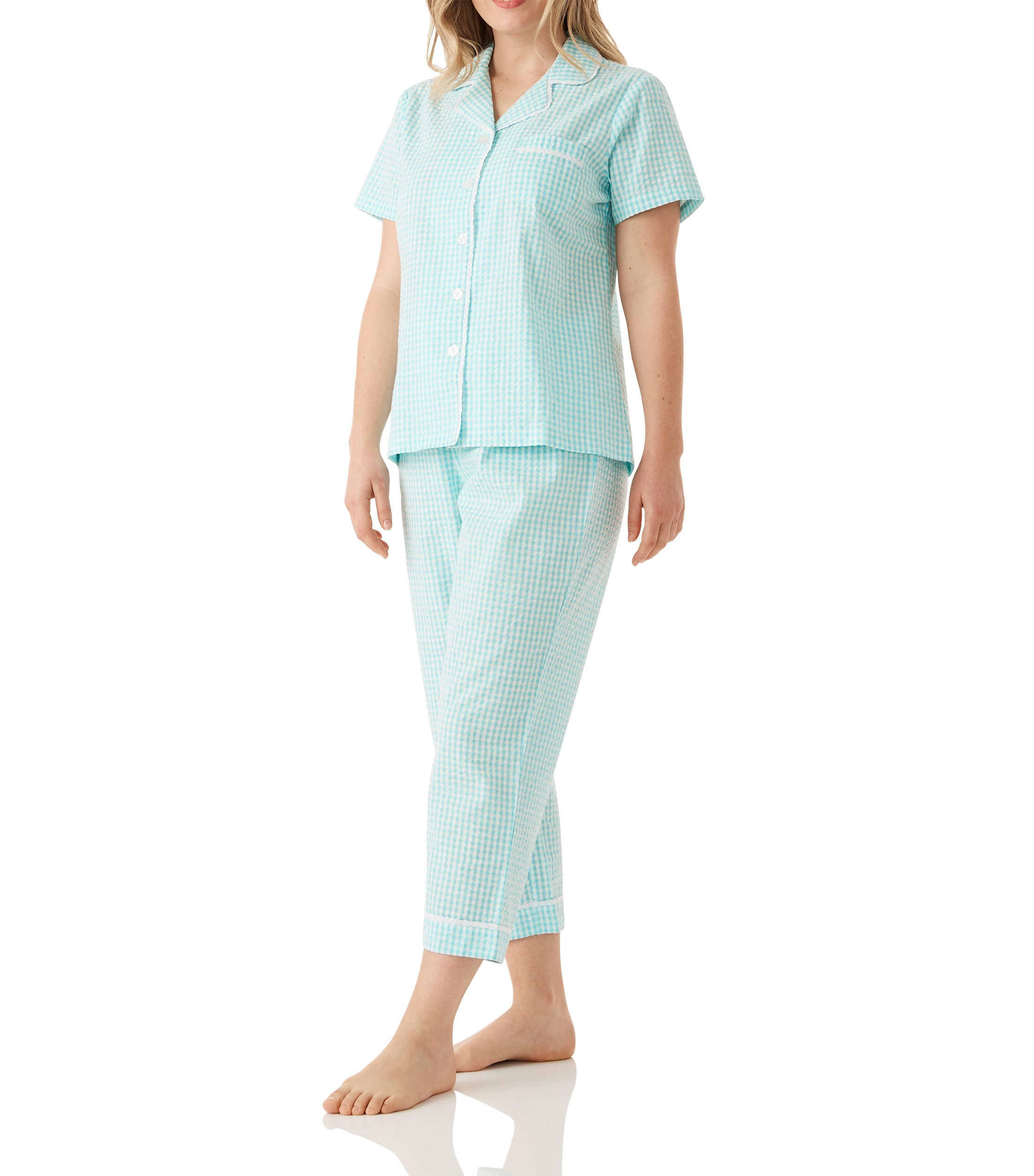 Mint Summer Country Pyjama Set with 7/8 Pant Magnolia Lounge