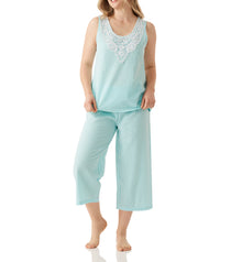 Mint Summer Country Tank & 3/4 Pant Pyjama Set Magnolia Lounge