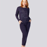 Navy Cotton Blend Raglan Sleeve Stretch Tee - Alice In Wonderland Cheshire Cat Young Spirit