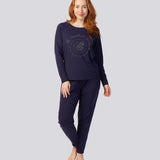 Navy Cotton Blend Raglan Sleeve Stretch Tee - Alice In Wonderland Falling down the Rabbit Hole Young Spirit