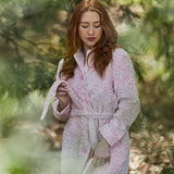 Rose Button Through Fleece Dressing Gown Magnolia Lounge