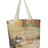 Alice In Wonderland Canvas Daily Tote Shopping Bag - Alice with Rabbit Young Spirit