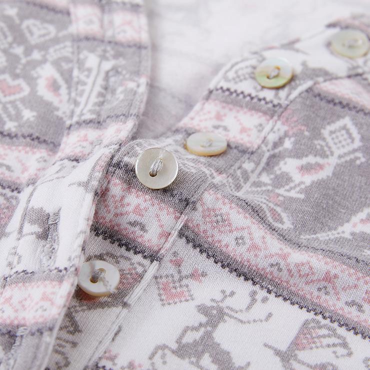 Woodland Fairisle Henley Tee Magnolia Lounge