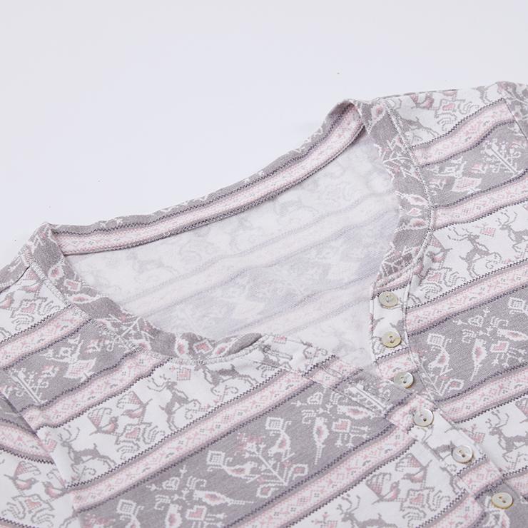 Woodland Fairisle Henley Tee Magnolia Lounge