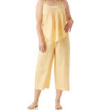 Yellow Summer Country Cami & 3/4 Pant Pyjama Set Magnolia Lounge