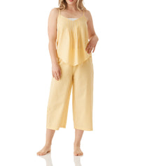 Yellow Summer Country Cami & 3/4 Pant Pyjama Set Magnolia Lounge