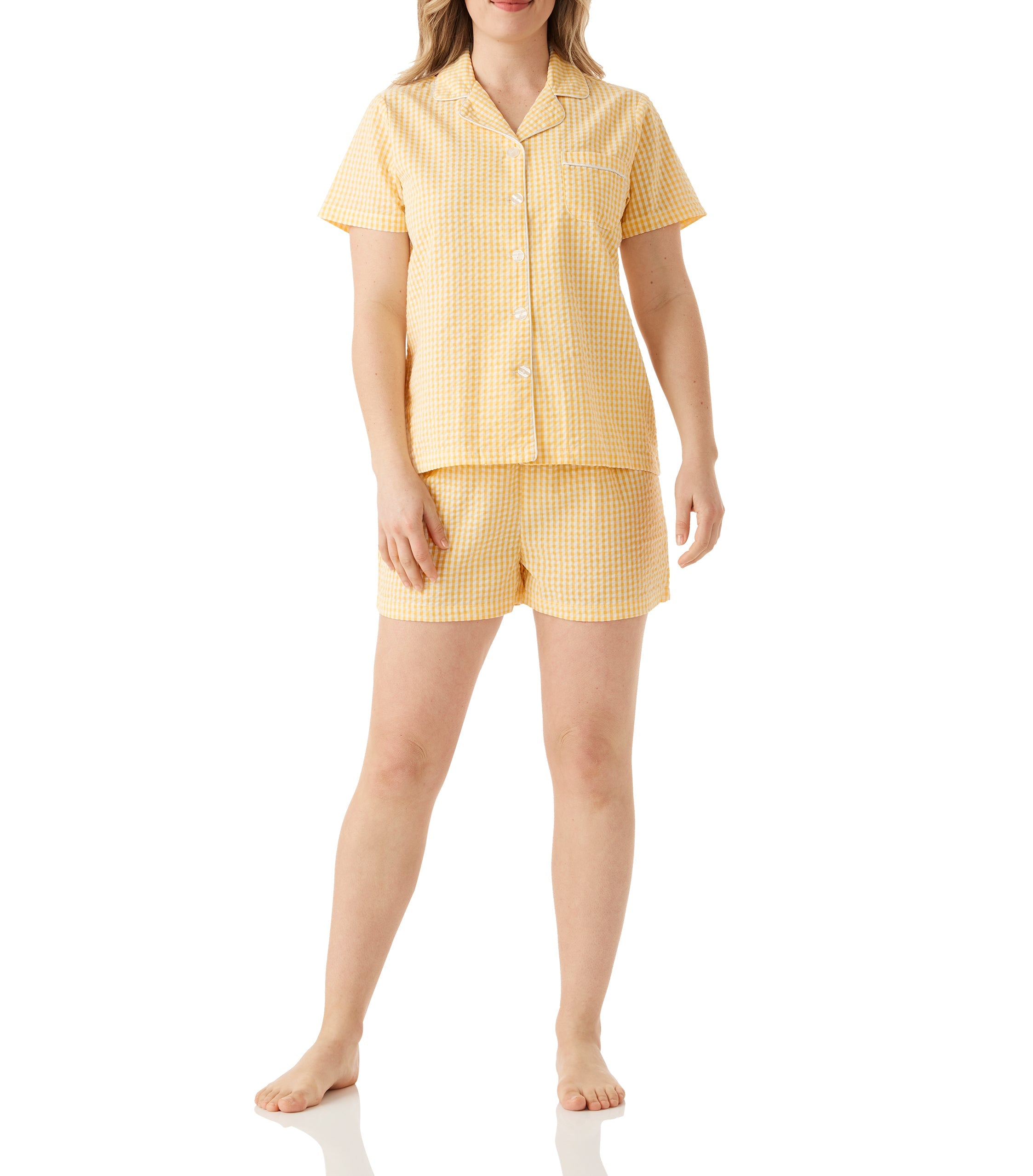 Yellow Summer Country Shortie Pyjama Set Magnolia Lounge